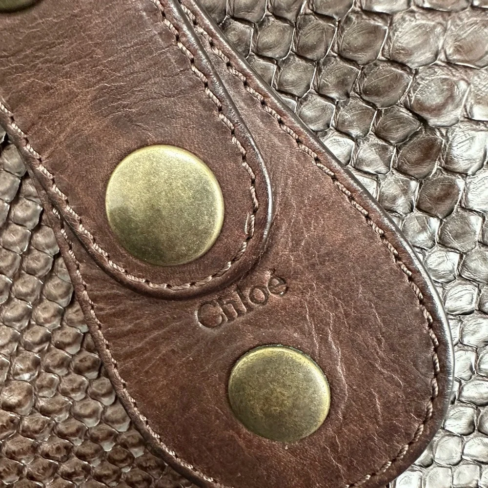 Chloe Brown Python Leather Tote Bag– Rare and Luxe. - Picture 8 of 9